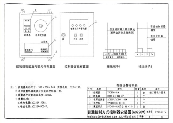 普通控制方式電控箱安裝示意圖