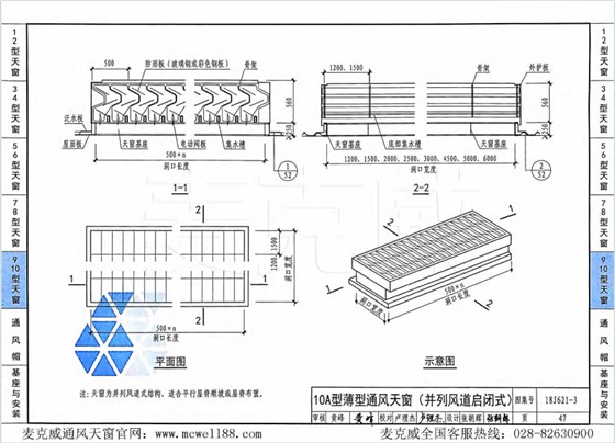 10A型薄型通風天窗