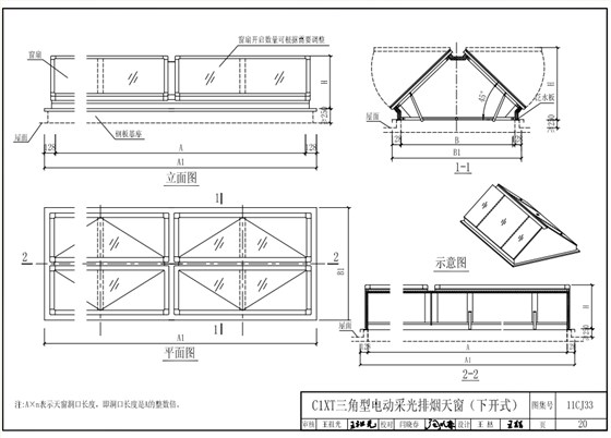 C1XT三角型電動(dòng)采光排煙天窗