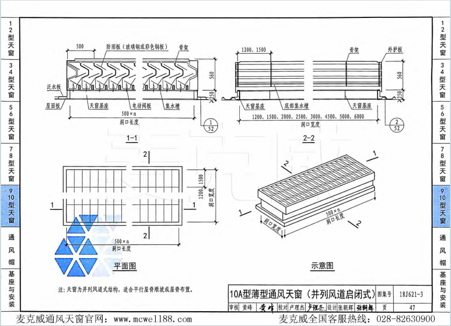 10A型薄型通風(fēng)天窗